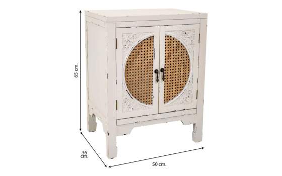 Mesita Noche Blanca Rustica 2 Puertas Serie Alika