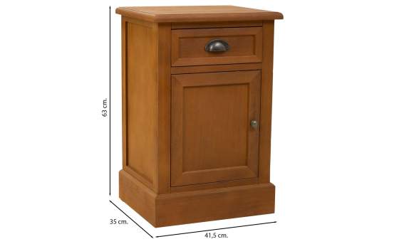 Mesita Noche Colonial 1 Cajon y 1 Puerta Serie Areast