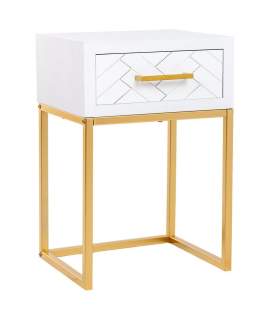 Mesita Noche Dormitorio en Blanco 1 Cajon - Serie Alech