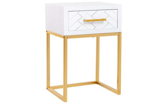 Mesita Noche Dormitorio en Blanco 1 Cajon - Serie Alech