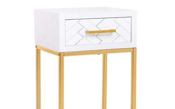 Mesita Noche Dormitorio en Blanco 1 Cajon - Serie Alech
