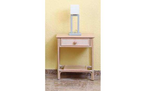 Mesita Noche Dormitorio Rattan Mimbre 1 Cajon Serie Arnist