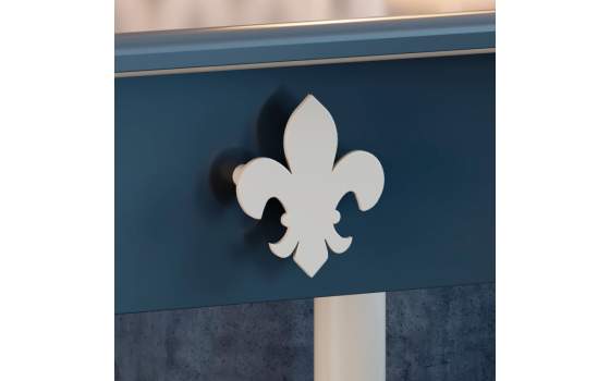 Mesita Noche Forja Madera 1 Cajon Flor de Lis Nathaly