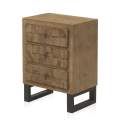 Mesita Noche Industrial Madera Patas Acero Serie Natens
