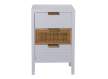 Mesita Noche Madera Rattan Blanca Actual Serie Alcober