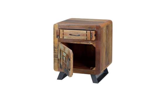 Mesita Noche Madera Reciclada Colores Descapados Abrian