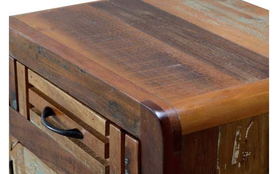Mesita Noche Madera Reciclada Colores Descapados Abrian