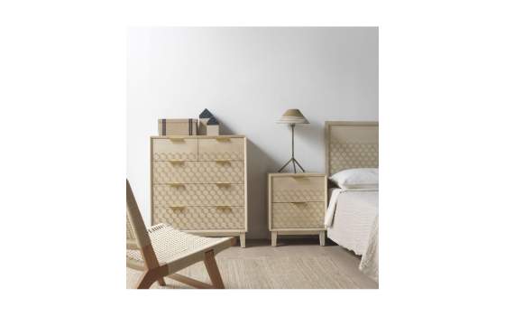 Mesita Noche Moderna 2 Cajones Roble Marfil Serie Adresas Mesita Noche Moderna 2 Cajones Roble Marfil Serie Adresas