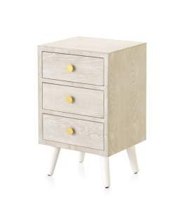 Mesita Noche Moderna 3 Cajones Color Blanco Decape Abrezo