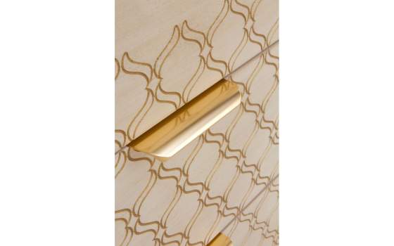 Mesita Noche Moderna 3 Cajones Roble Marfil Serie Adresas