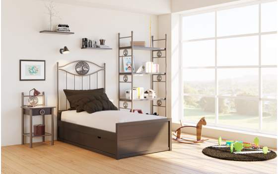 Mesita Noche Moderna con 1 Cajon Madera Serie Iris