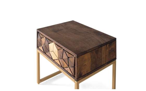 Mesita Noche Moderna Industrial 1 Cajon Serie Ariast