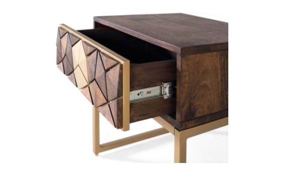 Mesita Noche Moderna Industrial 1 Cajon Serie Ariast