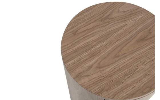 Mesita Noche Moderna Redonda 1 Cajon y Estante Serie Ligna