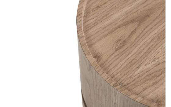 Mesita Noche Moderna Redonda 2 Cajon Serie Ligna