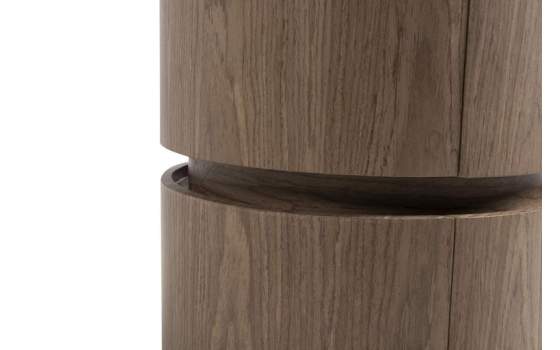 Mesita Noche Moderna Redonda 2 Cajon Serie Ligna