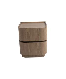 Mesita Noche Moderna Semicircular 2 Cajon Serie Ligna