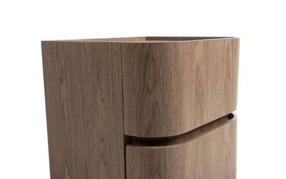 Mesita Noche Moderna Semicircular 2 Cajon Serie Ligna