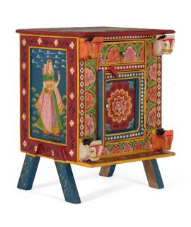 Mesita Noche Oriental Colores 1 Puerta 1 Cajón - Serie Akai