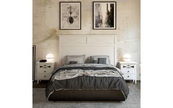 Mesita Noche Provenzal  3 Cajones Cruz Dormitorio Adismu