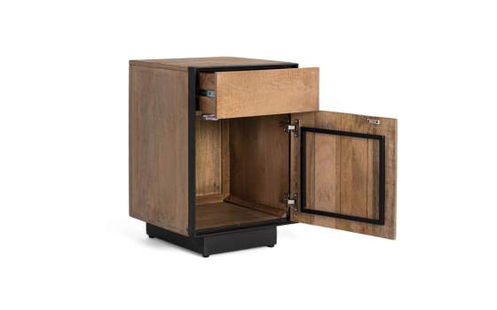 Mesita Noche Rustica Actual 1 Cajon 1 Puerta Serie Aoiz