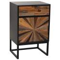 Mesita Noche Rustica Industrial 1 Cajon 1 Puerta - Serie Antoin