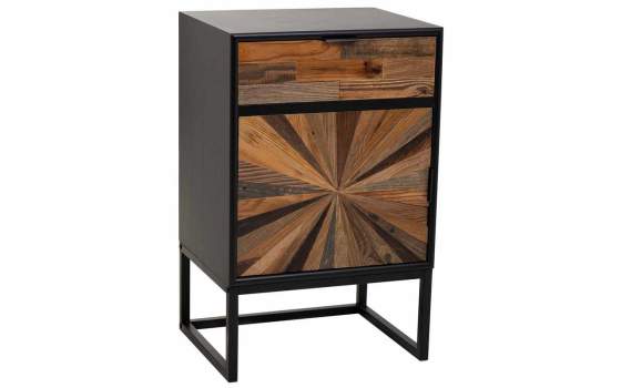 Mesita Noche Rustica Industrial 1 Cajon 1 Puerta - Serie Antoin