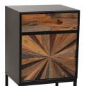 Mesita Noche Rustica Industrial 1 Cajon 1 Puerta - Serie Antoin