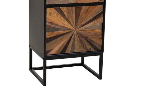 Mesita Noche Rustica Industrial 1 Cajon 1 Puerta - Serie Antoin