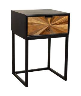 Mesita Noche Rustica Industrial 1 Cajon - Serie Antoin