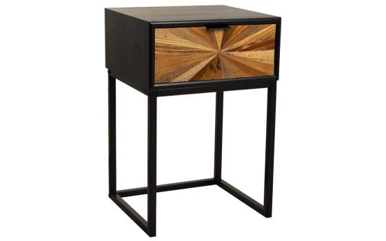Mesita Noche Rustica Industrial 1 Cajon - Serie Antoin