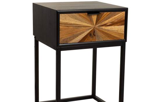 Mesita Noche Rustica Industrial 1 Cajon - Serie Antoin