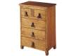 Mesita Noche Rustica Lisa 5 Cajones Madera Maciza de Pino
