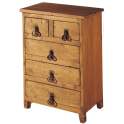 Mesita Noche Rustica Lisa 5 Cajones Madera Maciza de Pino