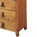 Mesita Noche Rustica Lisa 5 Cajones Madera Maciza de Pino