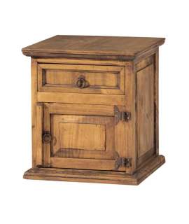 Mesita Noche Rustica Mejicana 1 Cajon y Puerta Madera Maciza