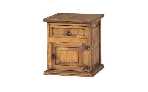 Mesita Noche Rustica Mejicana 1 Cajon y Puerta Madera Maciza