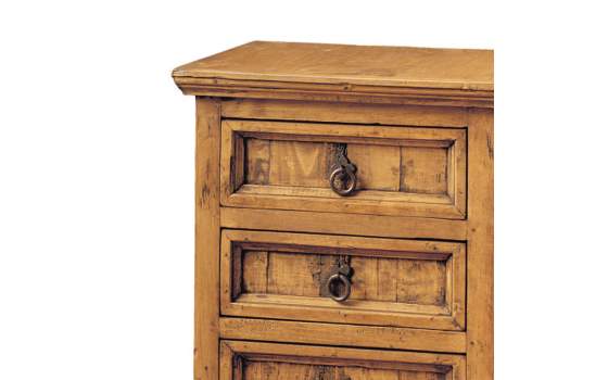 Mesita Noche Rustica Mejicana 3 Cajones Madera Maciza de Pino