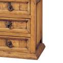 Mesita Noche Rustica Mejicana 3 Cajones Madera Maciza de Pino