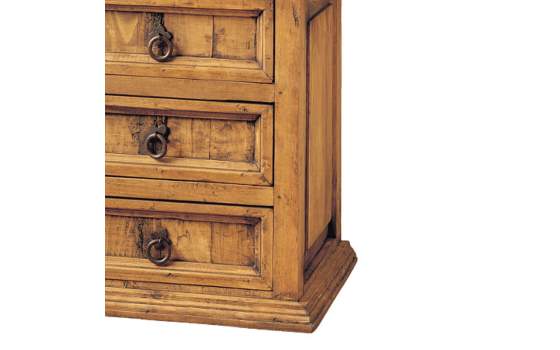 Mesita Noche Rustica Mejicana 3 Cajones Madera Maciza de Pino