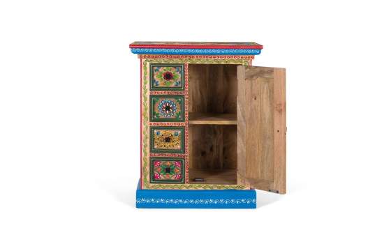 Mesita Oriental Auxiliar Decoracion Floral Serie Aciapi