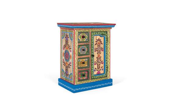 Mesita Oriental Auxiliar Decoracion Floral Serie Aciapi