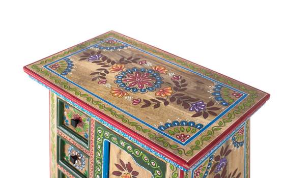 Mesita Oriental Auxiliar Decoracion Floral Serie Aciapi