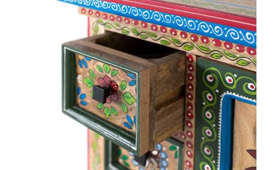 Mesita Oriental Auxiliar Decoracion Floral Serie Aciapi