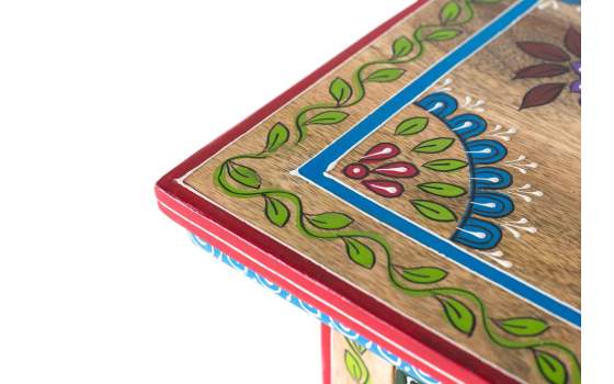 Mesita Oriental Auxiliar Decoracion Floral Serie Aciapi