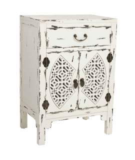 Mesita Oriental Blanca Decape 1 Cajon 2 Puertas Makalu