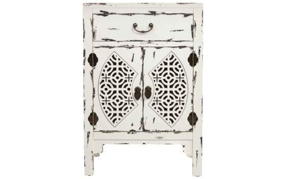 Mesita Oriental Blanca Decape 1 Cajon 2 Puertas Makalu