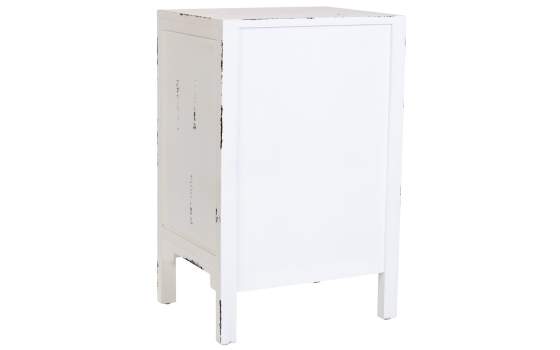 Mesita Oriental Blanca Desgastada 3 Cajones Serie Makalu
