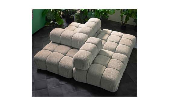 Modulo Central Sofa Tapizado Beige Serie Akilian