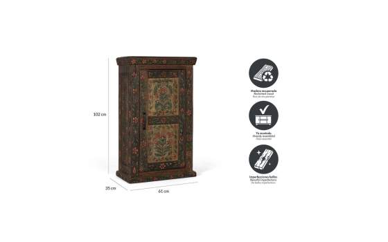 Mueble Auxiliar Madera Reciclada 1 Puerta - Agarden